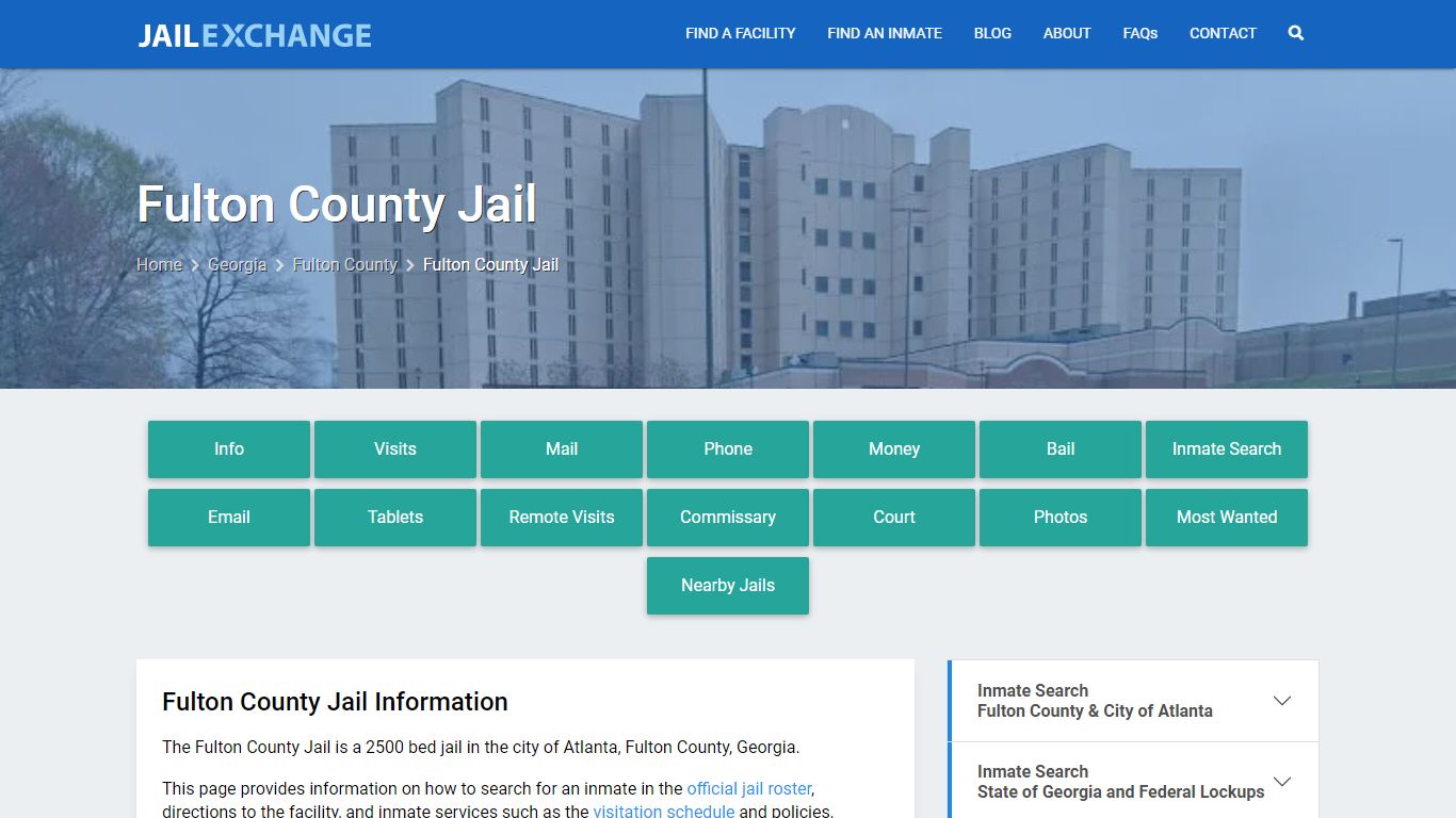Fulton County Jail, GA Inmate Search, Information